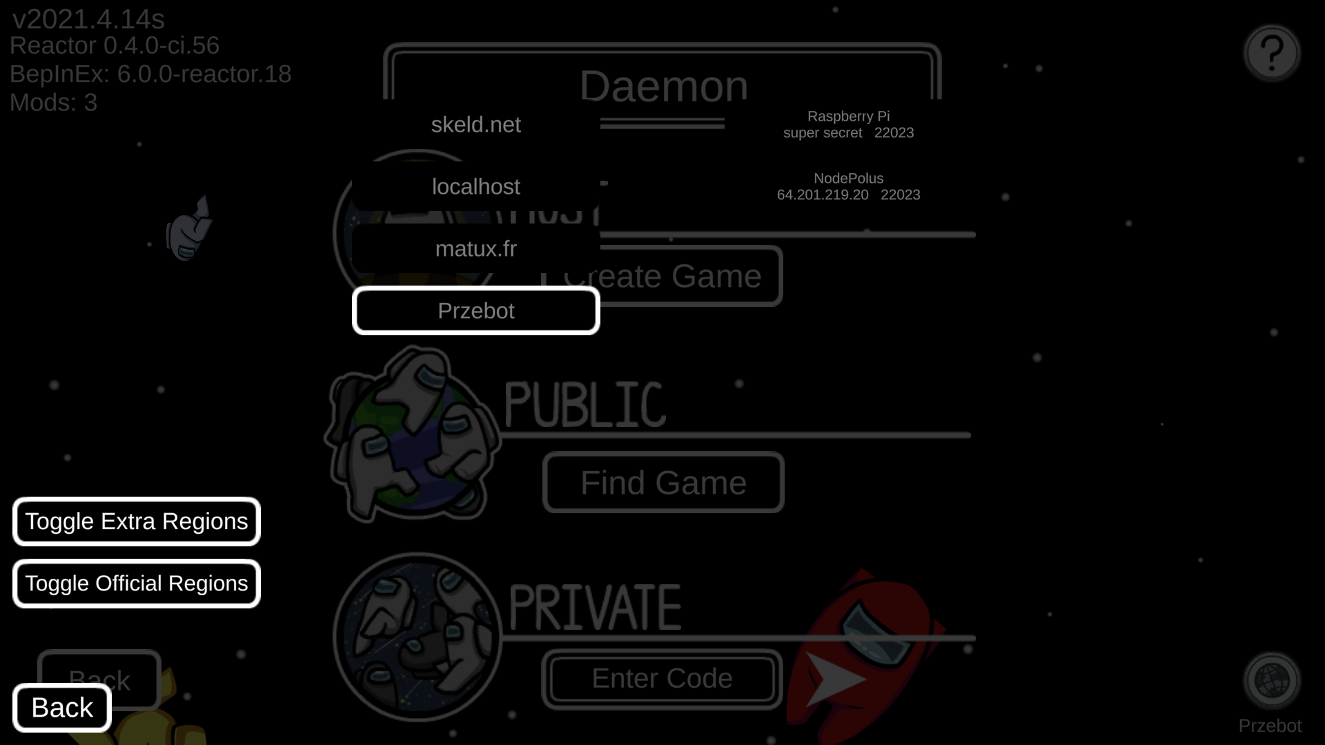 Region menu editor